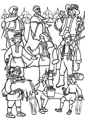 Раскраски 12 Месяцев 12 Месяцев раскраска 7