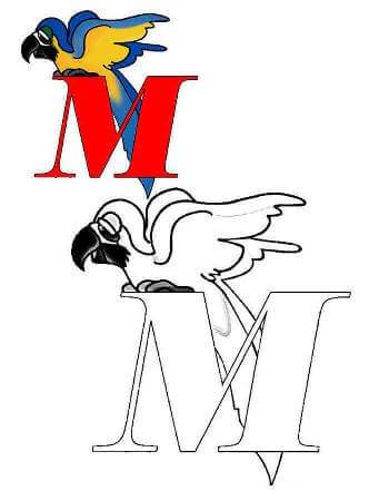 Раскраски Английский алфавит с образцом Английский алфавит с образцом