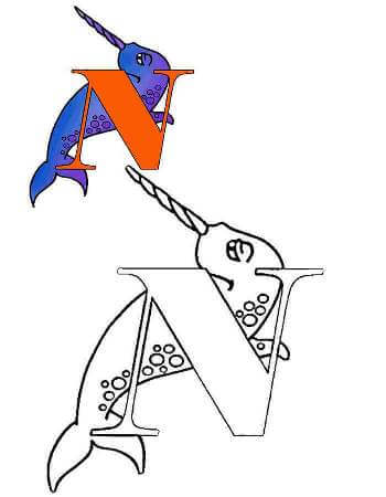 Раскраски Английский алфавит с образцом Английский алфавит с образцом