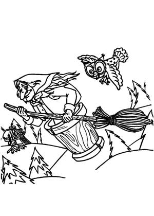 Баба Яга раскраска 10