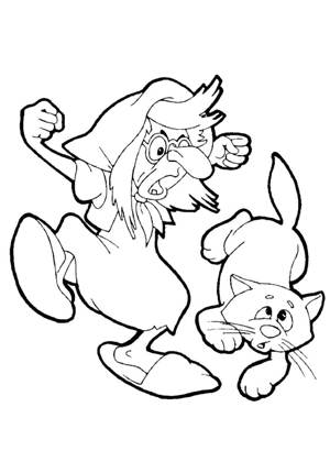 Баба Яга раскраска 2