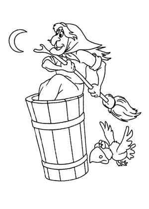 Баба Яга раскраска 6