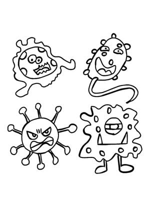 Бактерии и Вирусы раскраска 11
