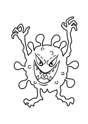 Бактерии и Вирусы раскраска 13