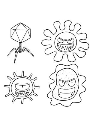 Бактерии и Вирусы раскраска 21