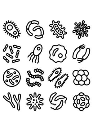 Бактерии и Вирусы раскраска 24