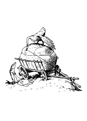 Лебедь, Рак и Щука – раскраска 23