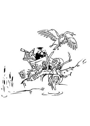 Лебедь, Рак и Щука – раскраска 24