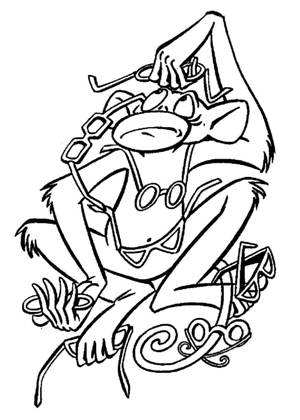 Мартышка и Очки – раскраска 27