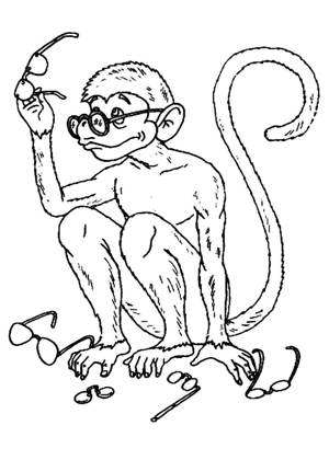 Мартышка и Очки – раскраска 28