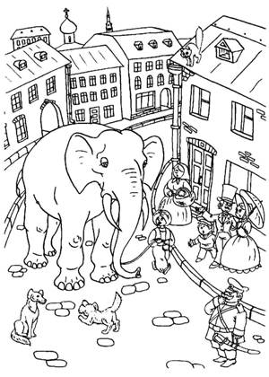 Слон и Моська – раскраска 39