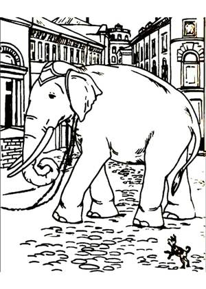 Слон и Моська – раскраска 43