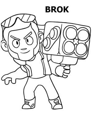 Брок из Браво Старс Раскраска из Браво Старс Брок