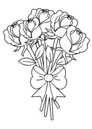 Букеты цветов — раскраска 10