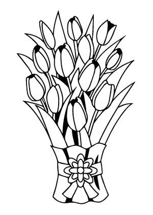 Букеты цветов — раскраска 12