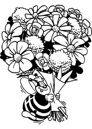 Букеты цветов — раскраска 13