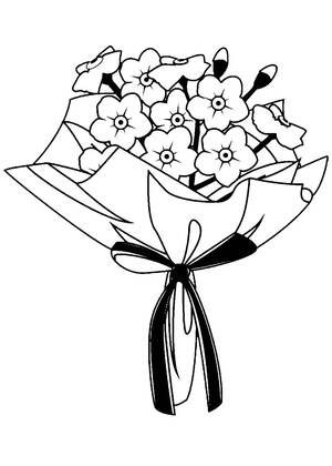 Букеты цветов — раскраска 2