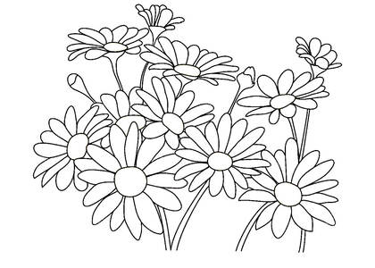 Букеты цветов — раскраска 22