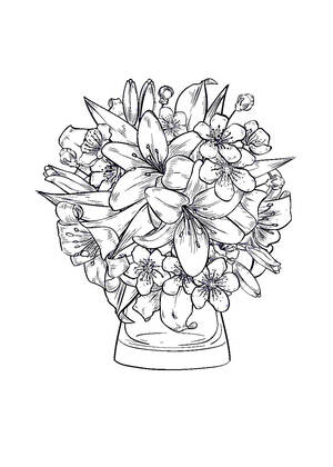 Букеты цветов — раскраска 5