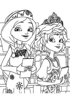 Царевны — раскраска 16