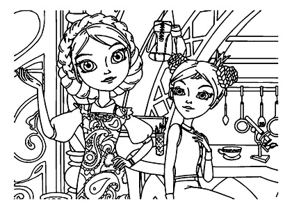 Царевны — раскраска 19