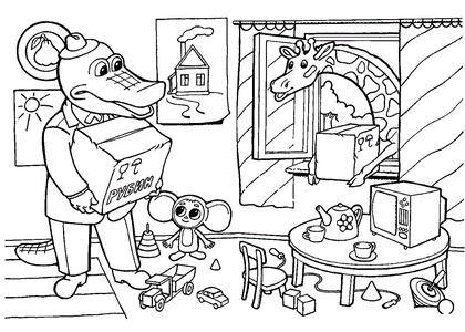 Раскраски Чебурашка Чебурашка – раскраска 24