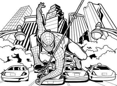 Раскраски Человек паук Человек паук