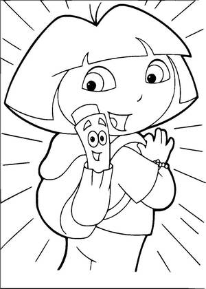 Даша-путешественница — раскраска 1