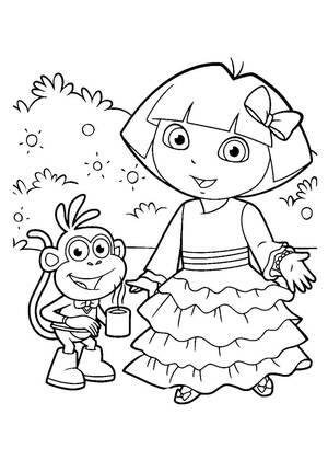 Даша-путешественница — раскраска 4