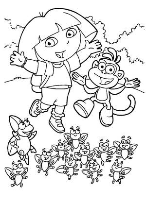 Даша-путешественница — раскраска 5