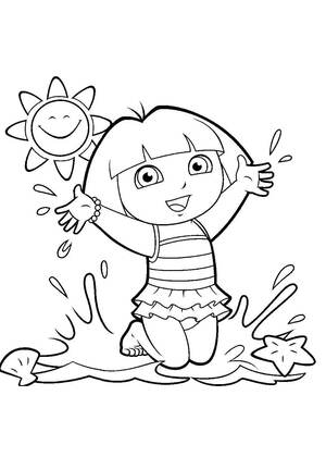 Даша-путешественница — раскраска 7