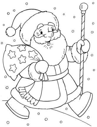 Раскраски Дед Мороз Дед Мороз — раскраска 1