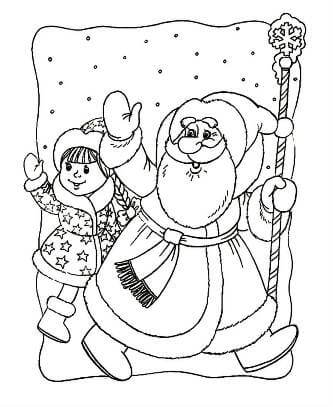 Раскраски Дед Мороз Дед Мороз — раскраска 10