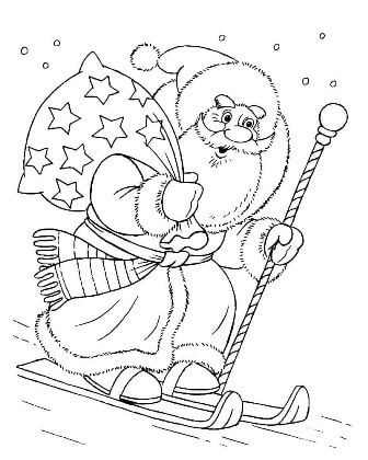 Раскраски Дед Мороз Дед Мороз — раскраска 13