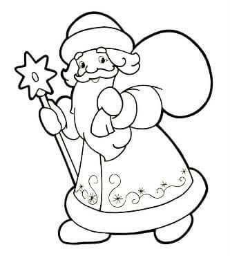Раскраски Дед Мороз Дед Мороз — раскраска 14