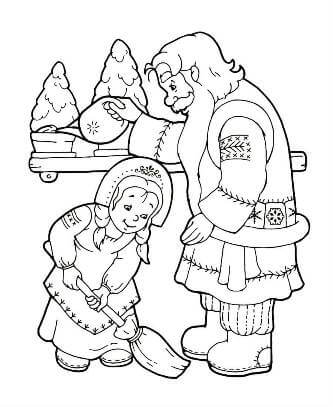 Раскраски Дед Мороз Дед Мороз — раскраска 19