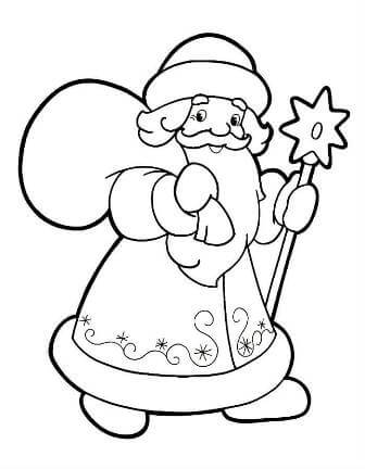 Раскраски Дед Мороз Дед Мороз — раскраска 2