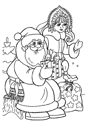 Раскраски Дед Мороз Дед Мороз — раскраска 21