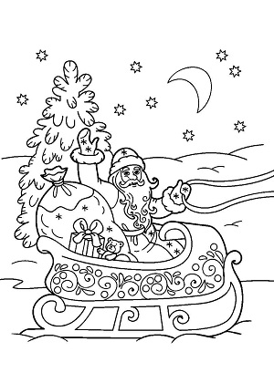 Раскраски Дед Мороз Дед Мороз — раскраска 22