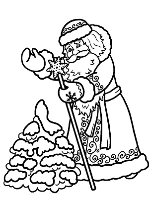 Раскраски Дед Мороз Дед Мороз — раскраска 24