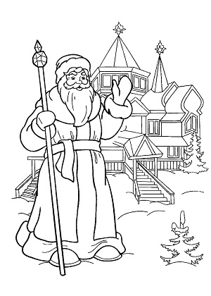 Раскраски Дед Мороз Дед Мороз — раскраска 26