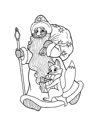 Раскраски Дед Мороз Дед Мороз — раскраска 28