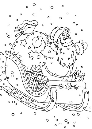 Раскраски Дед Мороз Дед Мороз — раскраска 31