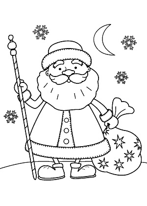 Раскраски Дед Мороз Дед Мороз — раскраска 33