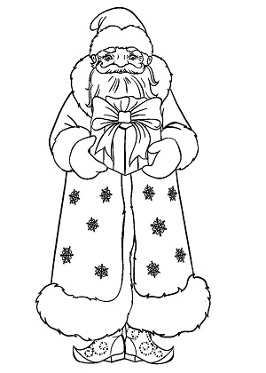 Раскраски Дед Мороз Дед Мороз — раскраска 37