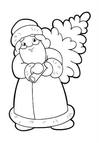 Раскраски Дед Мороз Дед Мороз — раскраска 4