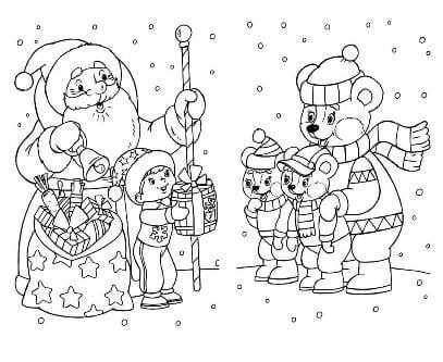 Раскраски Дед Мороз Дед Мороз — раскраска 6