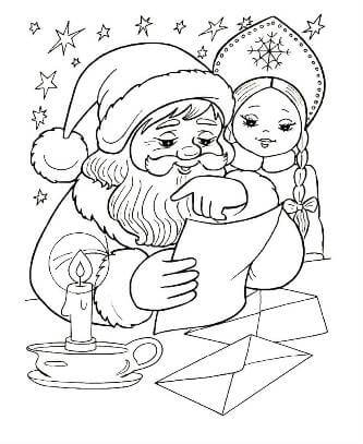 Раскраски Дед Мороз Дед Мороз — раскраска 7