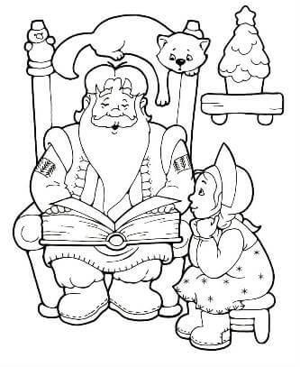 Раскраски Дед Мороз Дед Мороз — раскраска 8