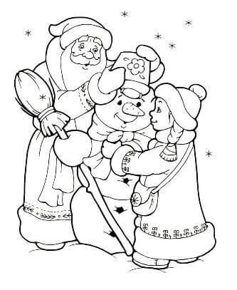 Раскраски Дед Мороз Дед Мороз — раскраска 9